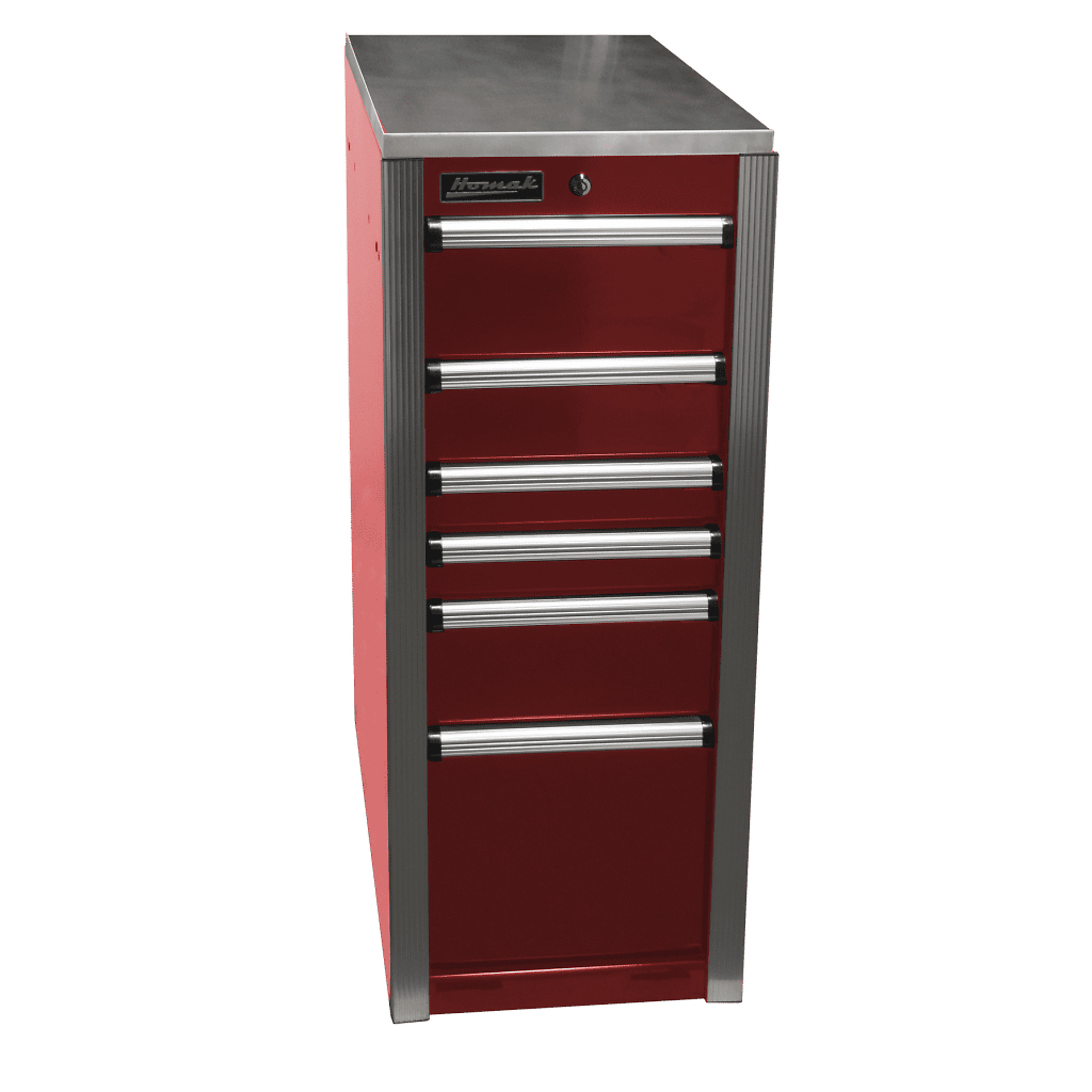 Homak, Big Dawg HXL Pro, Side Cabinet, Red, Heavy-duty 16-gauge steel, Model #HX08015063
